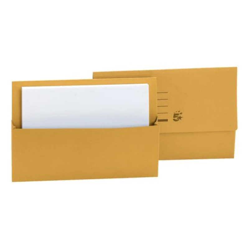 Image of 5 Star office 5 Star Office Document Wallet Half Flap 250gsm Recycled Capacity 32mm Foolscap Yellow (Pack of 50) 297358