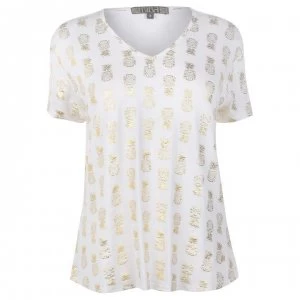 Image of Biba Pineapple Foil T Shirt - White