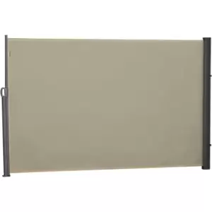 Image of Outsunny Retractable Side Awning Screen Fence Patio Privacy Divider Cream 3x2M