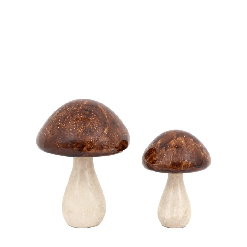 Image of Set of 2 Resin Mushroom Ornaments