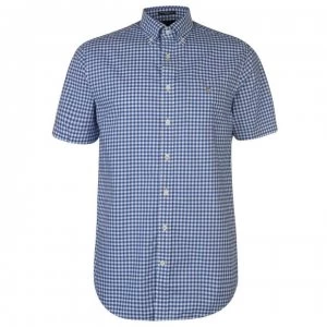 Image of Gant Gant Short Sleeve Pop Colour Gingham Shirt Mens - Blue 436