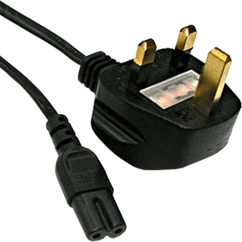 Image of Cablenet 2m UK (3 Amp) - IEC C7 Figure of 8 Black PVC 0.75mm Power Lea