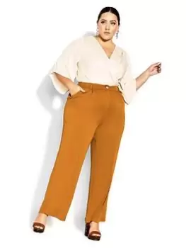Image of City Chic Clarissa Trousers - Gold, Size 22, Women