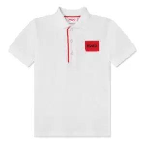 Image of HUGO Boys Hugo Square Logo Polo Shirt - White