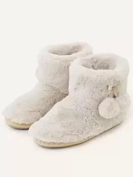 Image of Accessorize Supersoft Slipper Boot, White Size M Women