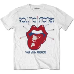 Image of The Rolling Stones - Tour of the Americas Unisex XX-Large T-Shirt - White