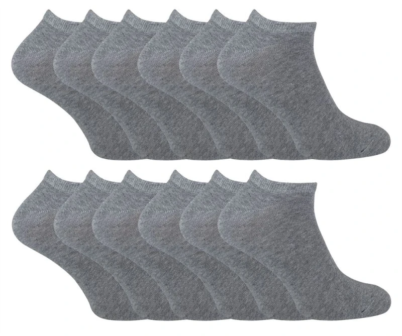 Image of Sock Snob Sock Snob Men Cotton Low Cut Trainer Socks in Grey Size: 12-14 Grey 12-14 Male 5060910924273