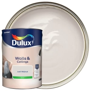 Image of Dulux Walls & Ceilings Just Walnut Silk Emulsion Paint 5L