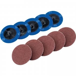 Image of Draper 50mm Diameter Aluminium Oxide Sanding Disc 50mm 80g Pack of 10