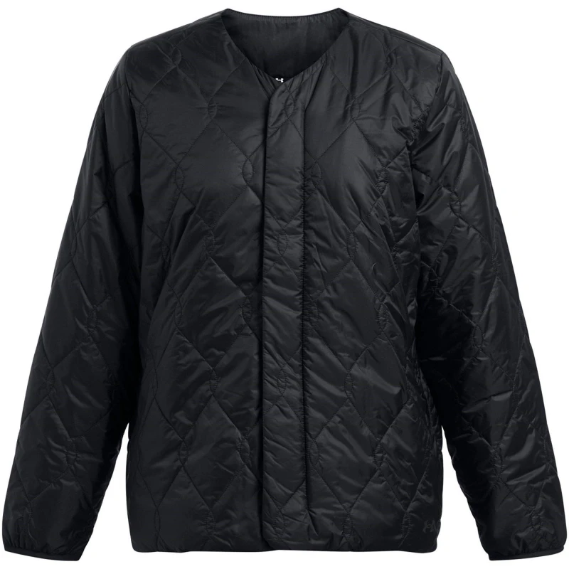 Image of Under Armour Womens Diamond Water-Repellent Fitted Quilted Jacket Black female 8 (XS)