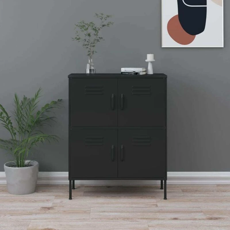 Image of VIDAXL Storage Cabinet Black 80x35x101.5cm Steel Vidaxl 8720286564547
