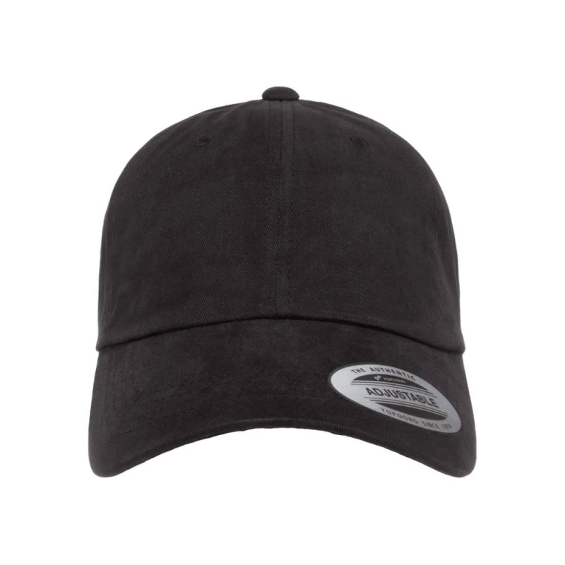 Image of Flexfit by Yupoong Mens Peached Cotton Twill Dad Cap in Black Male One Size