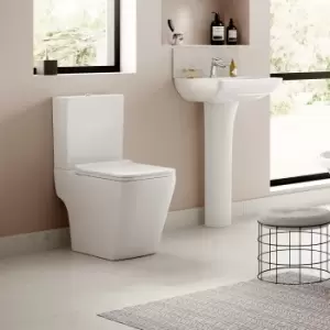 Image of 500mm Close Coupled Toilet and Basin Full Pedestal Suite - Voss
