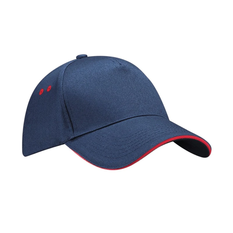 Image of Beechfield Womens 5 Panel Sandwich Peak Baseball Cap in Navy Navy Female One Size