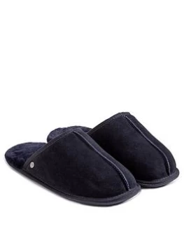 Image of Just Sheepskin Just Sheepskin Donmar Overlocked Raised Seam Sheepskin Mule - Midnight, Midnight, Size 9, Men