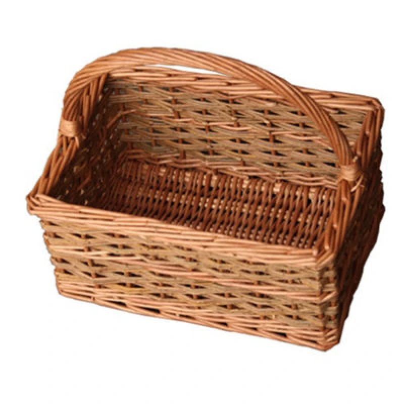 Image of Red Hamper S045/home Wicker Small Rustic Rectangular Shopping Basket