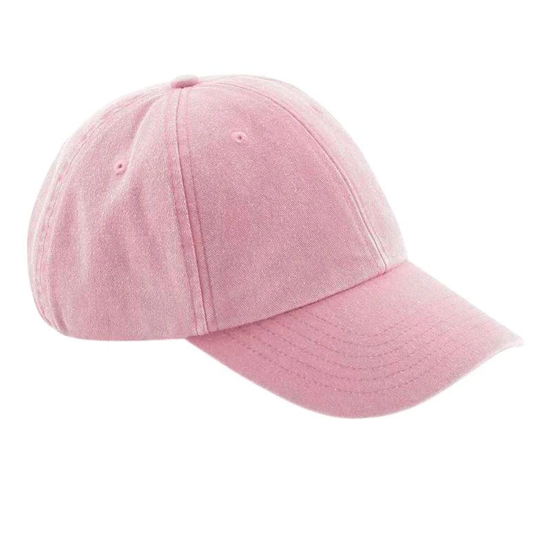Image of Beechfield Vintage Low Profile Baseball Cap in Light Pink Light Pink Unisex One Size
