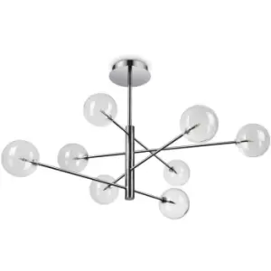 Image of Ideal Lux equinoxe 8 Light Multi Arm Semi Flush Ceiling Lamp Chrome