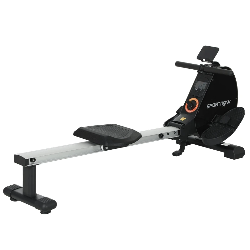 Image of SPORTNOW Folding Magnetic Rowing Machine with Dual Aluminium Slide Rail TJ Hughes Black 5063603637078