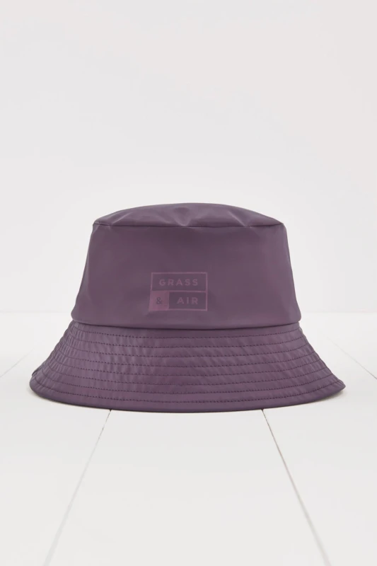 Image of Grass & Air PU Bucket Hat in Purple Size: 5-6 Years Purple Unisex 5-6 Years