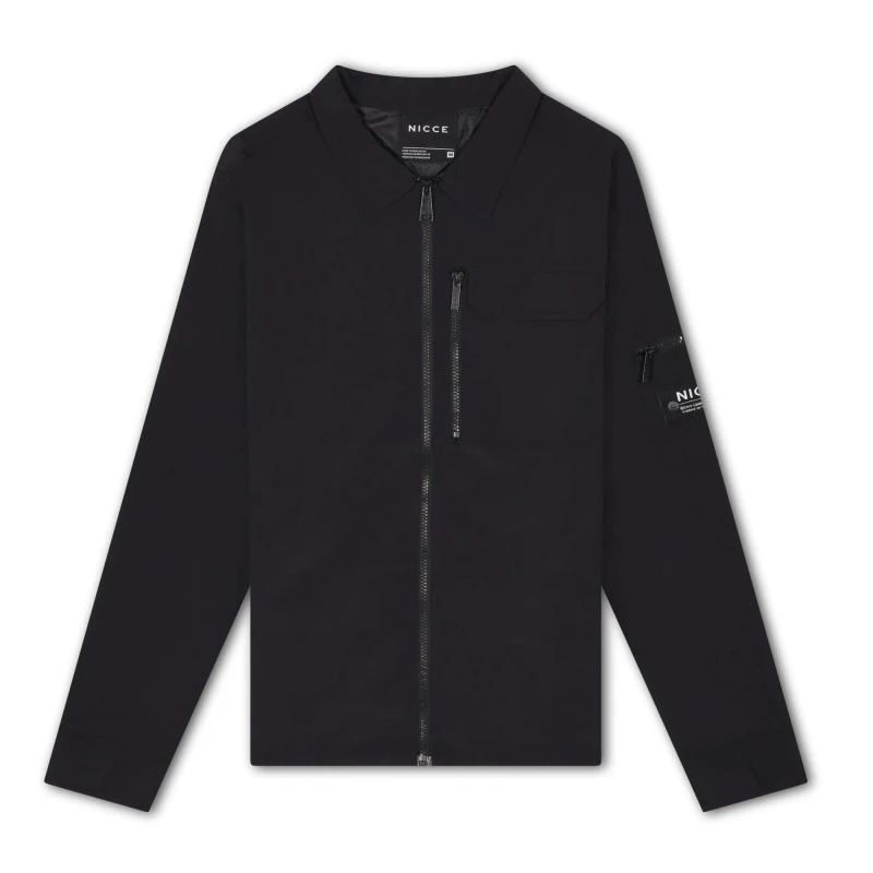 Image of Nicce Mens Claytun Overshirt Black male S