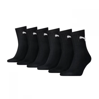 Image of Puma 6 Pack Short Crew Socks - Black