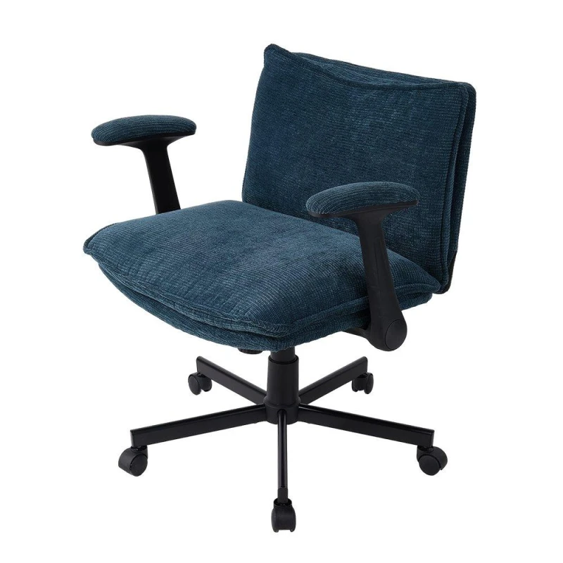 Image of Kabinet UK Chenille Height-Adjustable Office Chair Navy Blue unisex One Size