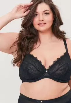 Image of Lace & Logo Underwired Non Padded Bra