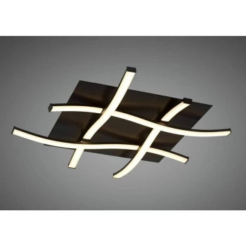 Image of Nur ceiling light oxidized brown LED 2800K, 2600lm, frosted acrylic / oxidized brown