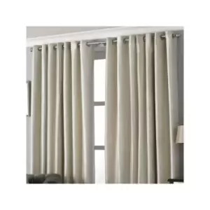 Image of Hurlingham Blackout Eyelet Lined Curtains, Champagne, 66 x 54" - Riva Paoletti
