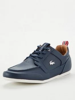 Image of Lacoste Marina 120 Leather Trainers - Navy