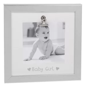 Image of Silver Clip Frame Baby Girl 4x4