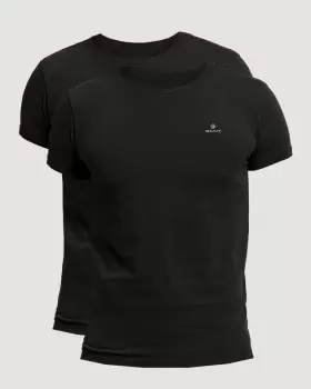 Image of GANT Men 2-Pack Crew Neck T-Shirts (M) Black