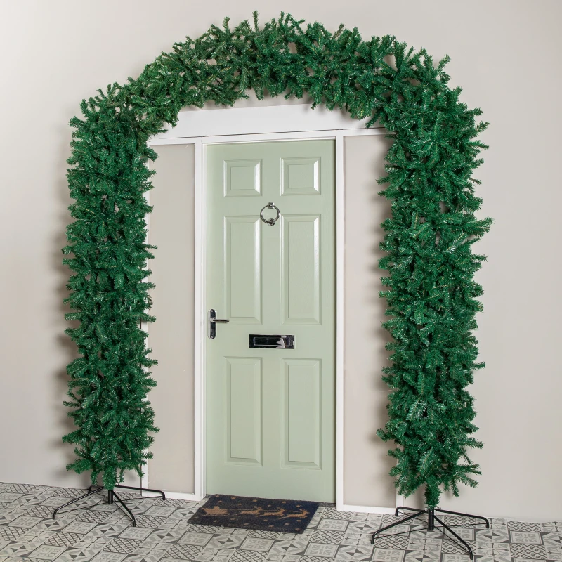 Image of 8ft (2.55m) Samuel Alexander Double Door Plain Green Christmas Tree Arch with 2000 Tips
