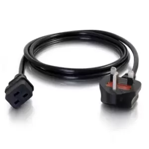 Image of C2G Cbl/2m BS1363 to IEC 60320 C19 Pwr Cord Black C19 coupler