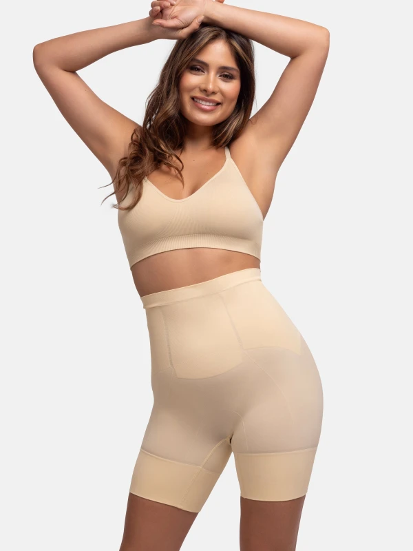Image of Dorina Womens Seamless High Waist Short Beige Size: Medium Beige Female M