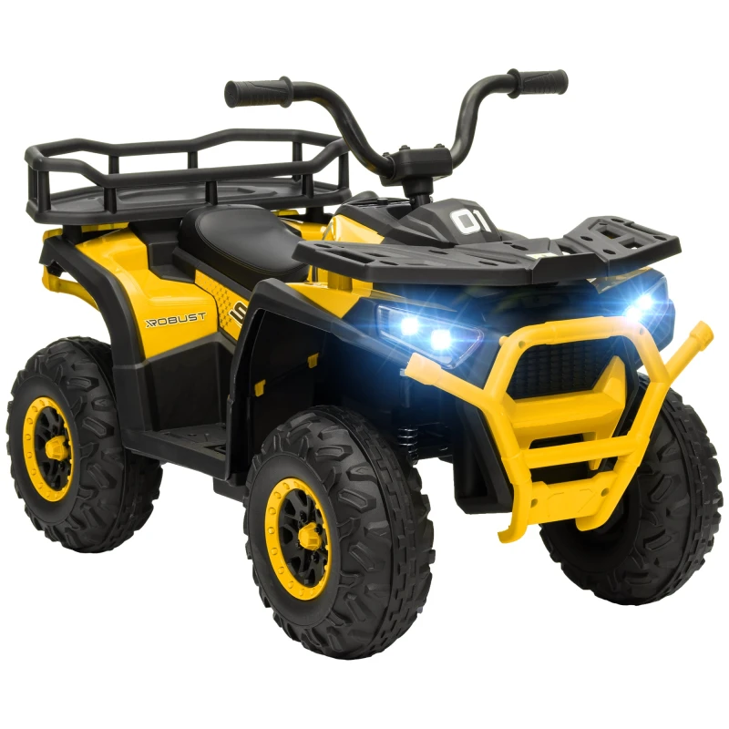 Image of AIYAPLAY 12V Kids Quad Bike w/ 4 Suspension Wheels, for 3-5 Years Yellow
