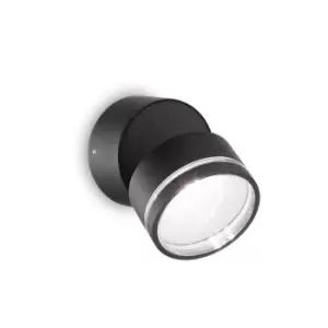 Image of Omega Round Single Spotlight Black IP54 4000K