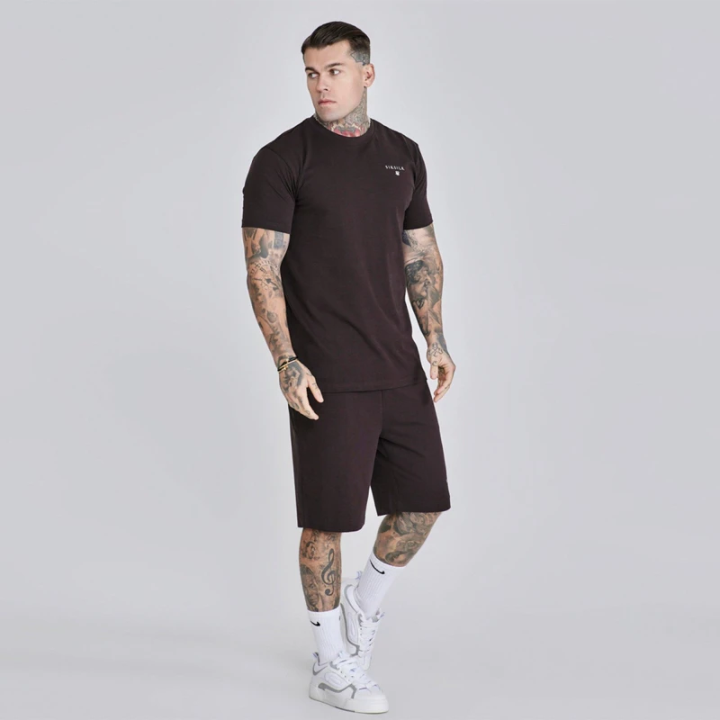 Image of SikSilk Mens Short-Sleeve T-Shirt and Shorts Set Brown male Medium