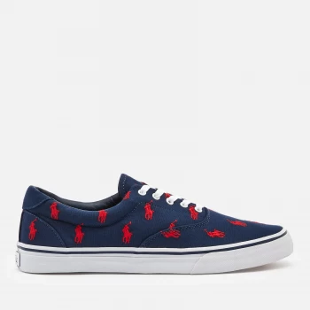 Image of Polo Ralph Lauren Mens Thorton Sustainable Trainers - Newport Navy/Red - UK 10