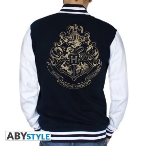 Image of Harry Potter - Hogwarts Mens Small Hoodie - Navy/White