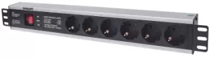Image of Intellinet 19" 1.5U Rackmount 6-Way Power Strip - German Type",...