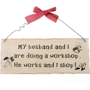 Image of My Husband And I Hanging Sign