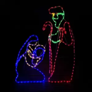 Image of 1m Premier Nativity Scene Multicoloured LED Rope Light Silhouette Outdoor Christmas Decoration