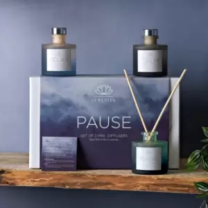 Image of Serenity Set of 3 Pause Reed Diffusers Blue