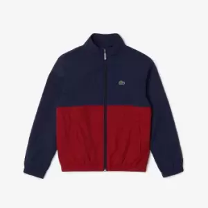 Image of Kids' Lacoste High Neck Colour-Block Jacket Size 4 yrs Navy Blue / Bordeaux