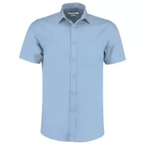 Image of Kustom Kit Mens Short Sleeve Tailored Poplin Shirt (15.5) (Light Blue)