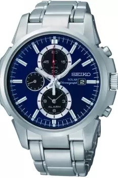 Image of Mens Seiko Alarm Chronograph Solar Powered Watch SSC085P1