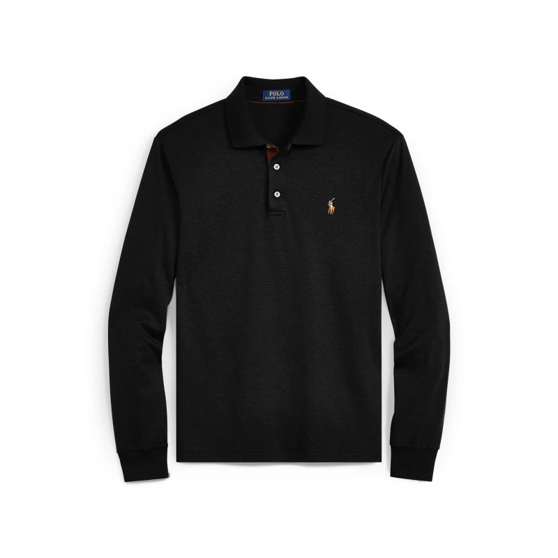 Image of Polo Ralph Lauren Pima Polo Shirt Polo Black male L