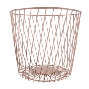 Image of Wire Bin Rose Gold Electroplated 25cm
